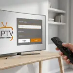 Hand bedient Fire TV Stick mit IPTV Smarters Pro Login