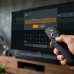 Hand fügt M3U-Playlist in TiviMate auf Fire TV Stick hinzu