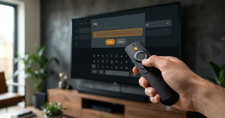 Hand fügt M3U-Playlist in TiviMate auf Fire TV Stick hinzu